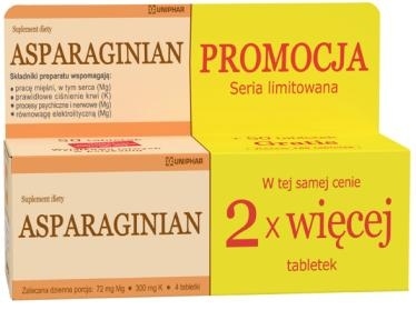 Asparaginian Magnez Potas, tabletki, 50+50 gratis