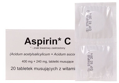 Aspirin C, 20 tabletek musujących, Inpharm (import równoległy)