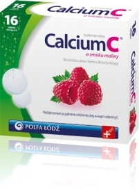 Calcium C o smaku malinowym, 16 tabletek musujących