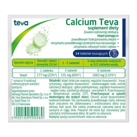 Calcium Pliva, 12 tabletek musujących, + 2 gratis