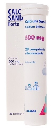Calcium Sandoz Forte, 20 tabletek (Import równoległy)