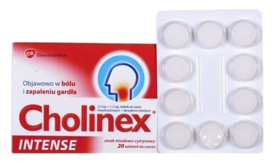 Cholinex Intense Miód Cytryna, 20 tabletek do ssania