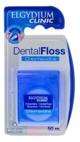 Elgydium Dental Floss, nić dentystyczna z chlorheksydyną, 50 M