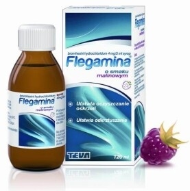 Flegamina o smaku malinowym, syrop, 4 mg/5 ml, 120 ml