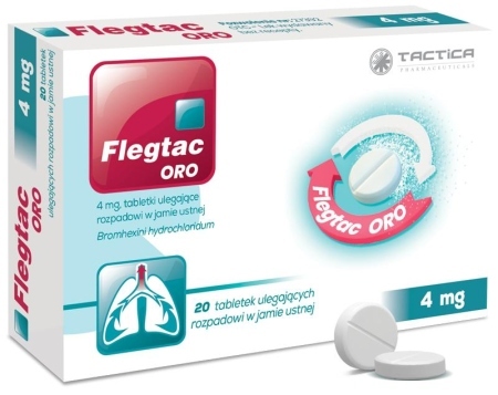 Flegtac ORO, 4 mg, tabletki ulegające rozpadowi w jamie ustnej, 20 sztuk
