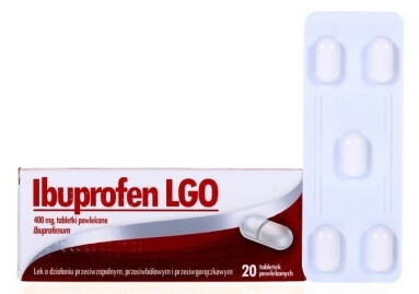 Ibuprofen Lgo, 400mg, 20 tabletek powlekanych