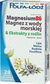 Magnesium B6 Magnez Z Wody Morskiej i ekstrakty roślinne