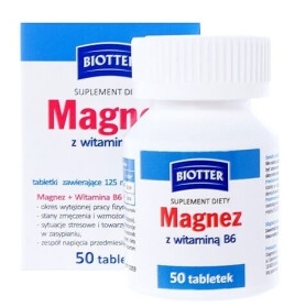Magnez z witaminą B6 Biotter, 50 tabletek