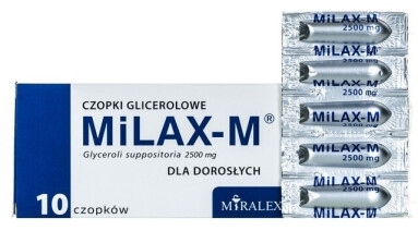 Milax-M czopki glicerolowe dla dorosłych, 2,5 g, 10 szt.