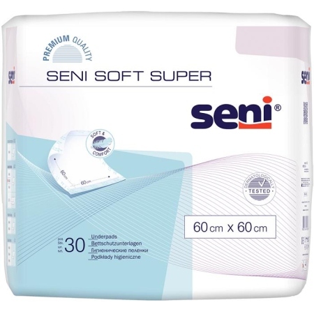 Podkłady Higieniczne celulozowe Seni Soft 60 cm x 60 cm, 30 sztuk