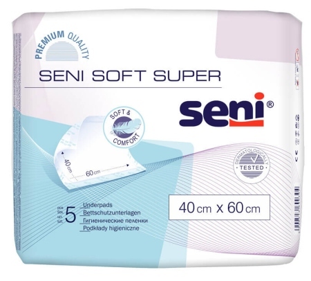Podkłady Higieniczne Seni Soft Super 40 x 60 cm 5 szt celulozowe