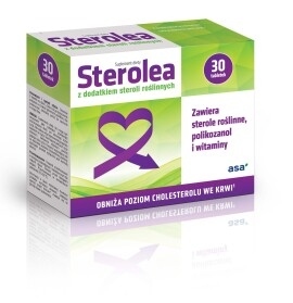 Sterolea, 30 tabletek, sterole roślinne pomagające obniżyć poziom cholesterolu we krwi