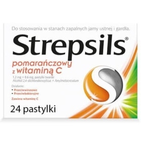 Strepsils Intensive bez cukru pomarańczowy 24 tabletki do ssania