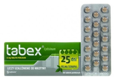 Tabex 1,5 mg 100 tabletek powlekanych 