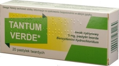 Tantum Verde o smaku cytrynowym 3 mg 20 pastylek import równoległy